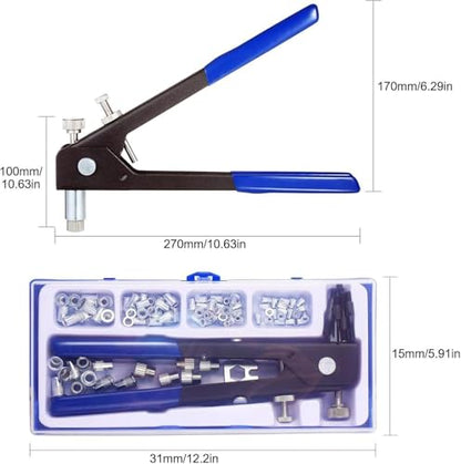 86Pcs Hand Rivet Tool Nut Setter Kit, Thread Blind Riveting Tools, Wrench Nut Sert, Riveter Threaded Insert Tool with Metric Rivet Nuts Assortment M3 M4 M5 M6 M8