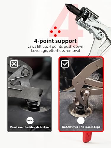 Car Clip Pliers, Clip Removal Tool, Heavy-Duty 17-4 Stainless Steel Push Pin Pliers for Automotive Plastic Rivets, Trim & Door Panel, Damage-Free Disassembly Tool for Mechanics - size: MU-CRT-01