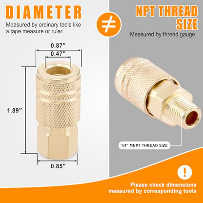 Air Coupler & Plug Kit,60Pcs 1/4 Inch NPT Air Tool Fittings Set,Quick Connect Air Hose Fittings Air Compressor Accessories