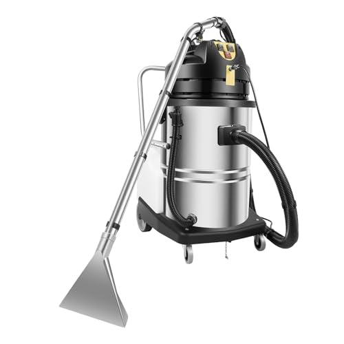 Commercial Carpet Extractor, 60L/15.85Gal Stainless Steel Carpet and Upholstery Vacuum Cleaner Machine, Tough and Spot Stain Striker for Rugs Couch Curtain Car Detailing Deep Cleaning, 116 PSI Pump