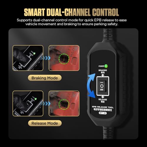 BT10 EPB Emergency Release Tool for Electronic Parking Brakes | Temporary EPB release for brake service and vehicle recovery; dual-direction control, two connections, 10-14 V DC, 5 A fuse
