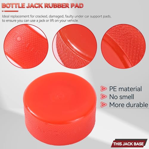 Polyethylene Bottle Jack Pad Adapter Protector Car Jacking Lifting Tool Pinch Weld Side Disk 37mm 1.45" Hole for Most 10T Bottle Jacks (Red, 37MM=1.45") - size: 37MM=1.45"