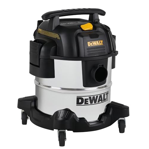 DEWALT DXV05S 5 Gallon 4 Peak HP Shop Vacuum Wet and Dry with Blower | Heavy-Duty Shop Vac, 10ft Cord, 7ft x 1-7/8" Hose, 9 Accessories, for Jobsite, Workbench and Garage