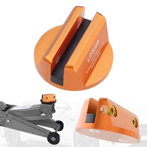 Universal Aluminum Grooved Magnetic Jack Pad, Jacking Puck Pinch Weld Frame Rail Adapter, for Car SUV Truck Pickup Sedan MPV Wagon, Change Tire Repair Tires Oil Change Must Have-Orange - color: Orange