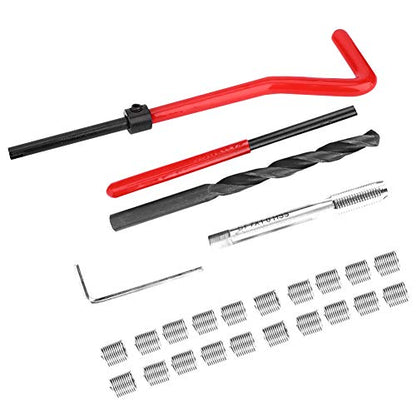 M7 X 1.0 Helicoil Thread Repair Kit Stainless Steel 25Pcs Thread Repair Kit Stainless Steel Twisted Drill Wrench Threaded Insert Tap Insertion Tool M7X1