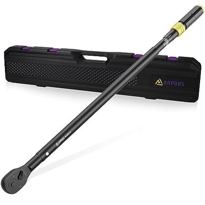 ANPUDS 3/4" Click Torque Wrench, 100-650 Ft-Lb/135.5-880.8 Nm, Heavy Duty | ±3% Accuracy, Dual-Direction, 48-Tooth, Quick Release Reversible Head for Semi Truck, Tractor, Diesel Engine, Farm - size: 100-650 ft-lb / 135.5-880.8 Nm