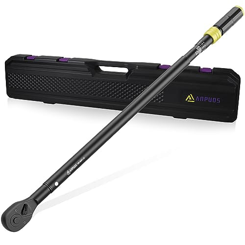 ANPUDS 3/4" Click Torque Wrench, 100-650 Ft-Lb/135.5-880.8 Nm, Heavy Duty | ±3% Accuracy, Dual-Direction, 48-Tooth, Quick Release Reversible Head for Semi Truck, Tractor, Diesel Engine, Farm - size: 100-650 ft-lb / 135.5-880.8 Nm