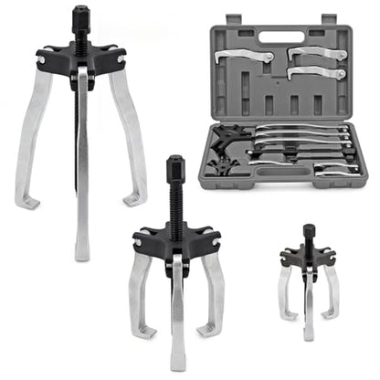 CARVALAX Gear Puller Set, 2T 5T and 5T Wide-Spread - Heavy Duty CR-V Steel 2 & 3 Reversible Jaw Bearing/Pulley Puller – Professional Automotive & Industrial Tool Kit for Mechanics, DIYers - size: 2T&5T&5L
