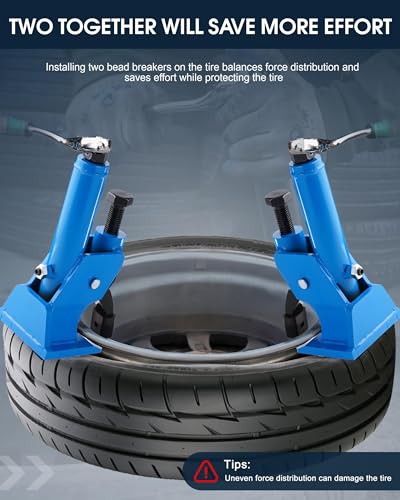 Effort-Saving Manual Tire Bead Breaker, 38"-42" Tires Changer Tool with Rubber Pad, Easy-Operated Tire Repair Tool for Car Truck Tractor Mower ATV RV Blue - color: Blue