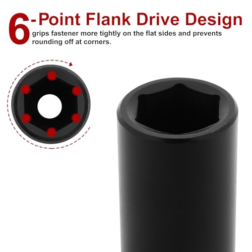CASOMAN 1/2-Inch Drive x 21mm Deep Impact Socket, 6-Point, Metric, CR-MO - size: 21 mm (Deep), style: 6-Point Socket