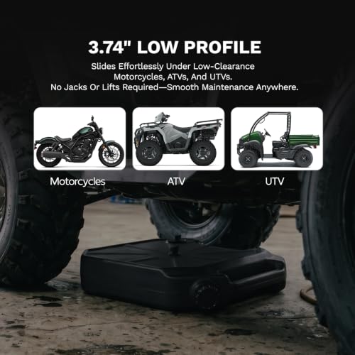 SLMOTO Motorcycle Oil Drain Pan Fit for ATV UTV Honda Suzuki Yamaha Black - size: 7.5L Balck