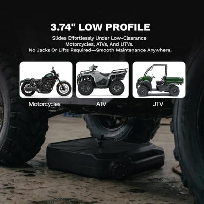 SLMOTO Motorcycle Oil Drain Pan Fit for ATV UTV Honda Suzuki Yamaha Black - size: 7.5L Balck