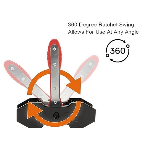 G-PLUS 360° Brake Caliper Press Tool with 2 Groups Steel Plates,4 in 1 Universal Disc Ratchet Brake Caliper Tool,Ratchet Piston Spreader Automotive Tools Car Brake Repair & Instalation Red - color: Red(Seller delivery)