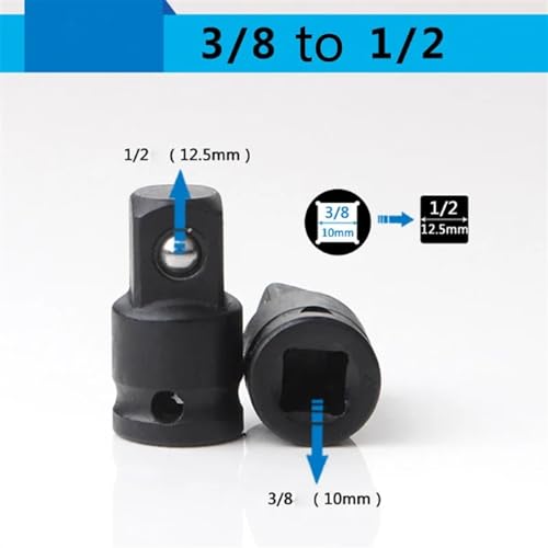 1/4"" 3/8"" 1/2"" 3/4"" 1"" Air Impact Socket Adapter Metric Pneumatic Adaptor Converter Joints Ratchet Impact Wrench (Size : 38 12) - size: 38 12