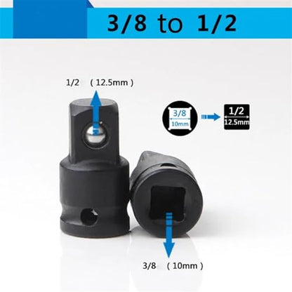 1/4"" 3/8"" 1/2"" 3/4"" 1"" Air Impact Socket Adapter Metric Pneumatic Adaptor Converter Joints Ratchet Impact Wrench (Size : 38 12) - size: 38 12
