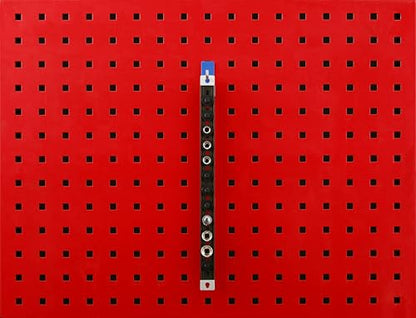 JCK 1/4" Drive Socket Organizer Rail, Brass Locking Studs, 12 Clips | Aluminum 1/4" Socket Rail with 12 Brass-Locking Swivel Clips, Ball Detent Hold, and Mounting Holes for Toolboxes or Walls - style: 1/4" Drive Socket Holder