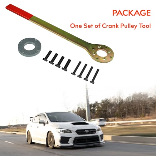 Crank Pulley Tool Holder Screw Wrench Compatible with Subaru Imprezas EJ Engines Only, Legacy, Baja, Outback, Forester, SVX