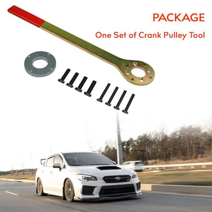 Crank Pulley Tool Holder Screw Wrench Compatible with Subaru Imprezas EJ Engines Only, Legacy, Baja, Outback, Forester, SVX