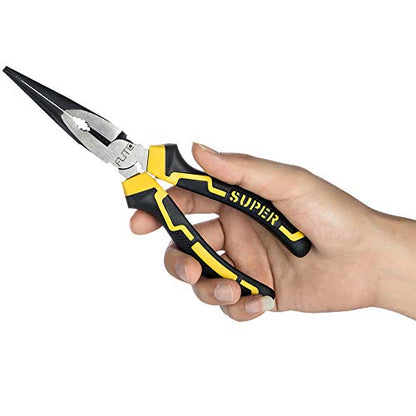 8 inch Needle Nose Pliers with Side Cutter|Forged From Chrome Vanadium Steel - size: 8"