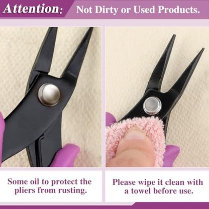 SPEEDWOX 5.5 Inches Mini Long-Nose Pliers Round Nose Smooth Jaw | Jewelry Making, Tweezer Nose, Needle Nose, Short-Nose, Flat Smooth Jaw Open and Close Jump Rings Beading Hobby Tools - size: 5.5" Round Nose