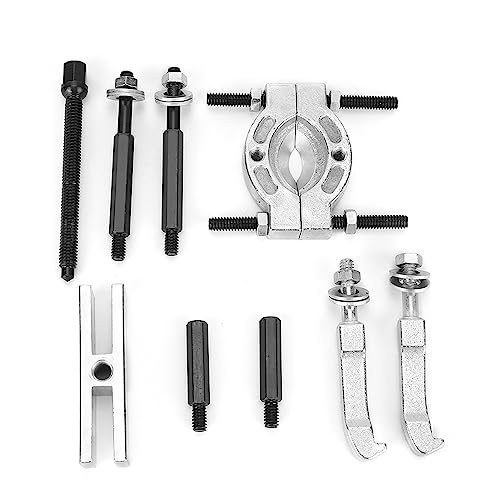 Mini Bearing Separator Tool Kit, Chrome Vanadium Bearing Remover Puller Set for Small Gears Wheels Fittings on Shafts, Compact Automotive Hand Tool with Plastic Case