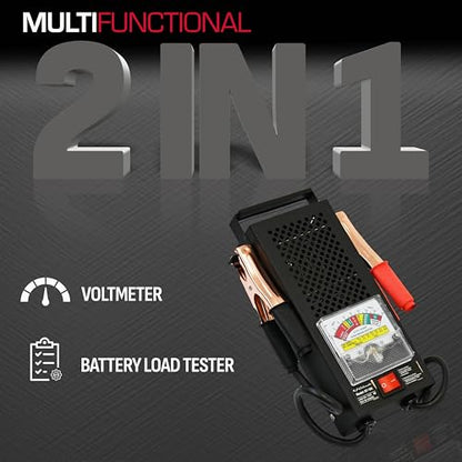 Schumacher ElectricCar Battery Load Tester and Voltmeter for Batteries Upto 1000 Cranking Amps,ChargingSystemDiagnosis for 6V/12V PowerSport,Automotive and MarineBatteries,Analog/BT-100 (Pack of 2) - size: Analog / BT-100 (Pack of 2)