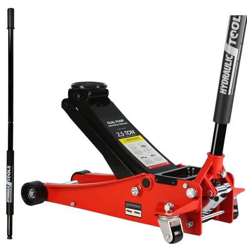 Floor Jack 2.5 Ton, Low Profile Floor Jack, Heavy Duty Steel Racing Jacks with Single Piston Quick Lift Pump, Hydraulic Car Jacks Lifting Range 3.3"-18.5" (2.5 Ton) - size: 2.5 Ton