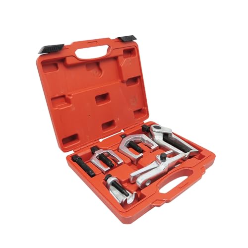 6 Pieces Ball Joint Separator Front End Service Tool Rod Puller Pitman Arm Remover Hard Alloy Steel Storage Case Included Suitable for, Red - color: Red