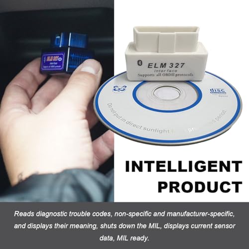 KVAEY 2 PCS OBDII Car Auto Diagnostic Scanner, ELM327 Automotive Bluetooth Scan Tool and Code Reader, Professional Car Bluetooth Engine Fault Code Reader, Universal Car Accessories (White) - color: White, size: 2 PCS