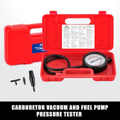 Fuel Pump Tester Gauge Kit, Leak Carburetor Pressure Diagnostics Kit | Vacuum Pump Tester Gauge for Carburetors & Vacuum Systems