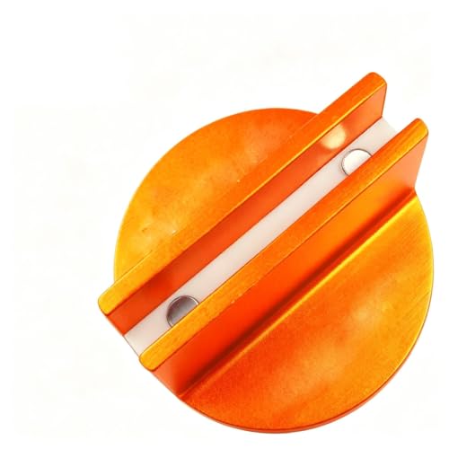 Universal Aluminum Grooved Pinch Weld Jack Pad - 0.38" Magnetic Jack Puck & Large Slotted Frame Rail Protector for Cars, SUVs, Trucks & Pickups – Heavy-Duty Floor Jack Adapter(Orange)