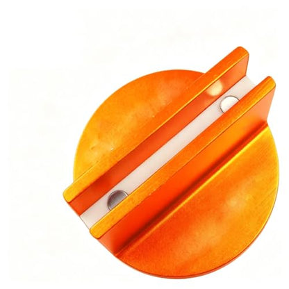 Universal Aluminum Grooved Pinch Weld Jack Pad - 0.38" Magnetic Jack Puck & Large Slotted Frame Rail Protector for Cars, SUVs, Trucks & Pickups – Heavy-Duty Floor Jack Adapter(Orange)