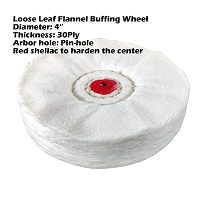 7pc 4" Buffing Polishing Wheel Kit for Drill, for Polishing Soft Metals | Includes 3pc 4" cotton buffing wheel, 3pc 100g bar compound, 1pc drill mandrel. For polishing