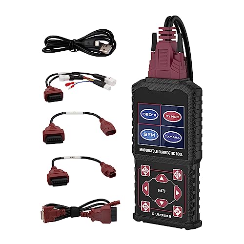 M3‑B Motorcycle Diagnostic Tool for KYMCO 3P, SYM 3P, Yamaha 2/3/4P – Read/Clear Fault Codes & Live Data, ECU/Service/Throttle Reset, ABS Bleed, OBD2 Scanner - style: M3-B