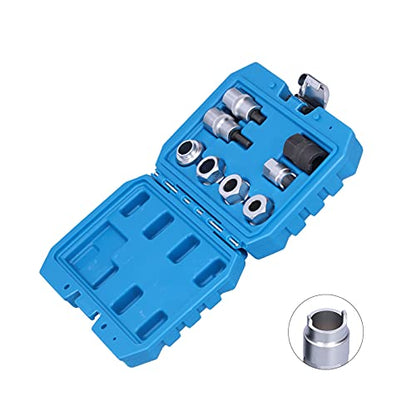 8PCS Strut Nut Socket Set, Suspension Socket Tool Kit for Shock Absorber Removal, Steel Alloy Disassembly Sockets with 3.5mm–5mm Pins, for Car Repair Shop and DIY Auto