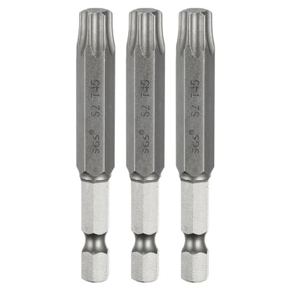 HARFINGTON 3pcs T45 Torx Head Screwdriver Bit 1/4" Hex Shank 2.6" (65mm) Long Magnetic No Hole Tip Tamper Proof 6 Point Star Screw Driver Drill Bits S2 Steel Industrial Power Screwdrivers - size: T45 x 2.6"(65mm)