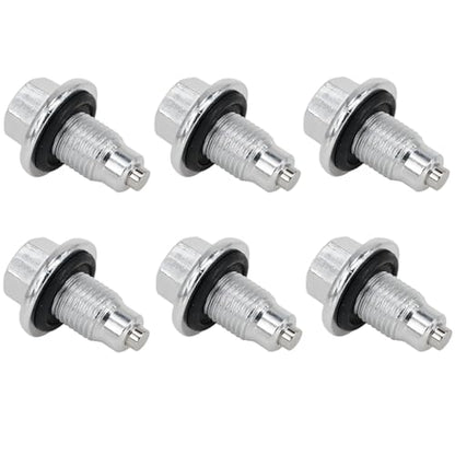 6Pcs M14x1.5 Magnetic Oil Drain Plugs with Crush Washers | 6 M14x1.5 magnetic oil drain plugs and 6 crush washers,Fits Most Cars,Motorcycles,Boats - size: M14x1.5MM （6Pack）