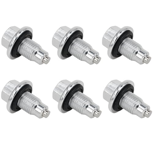 6Pcs M14x1.5 Magnetic Oil Drain Plugs with Crush Washers | 6 M14x1.5 magnetic oil drain plugs and 6 crush washers,Fits Most Cars,Motorcycles,Boats - size: M14x1.5MM （6Pack）