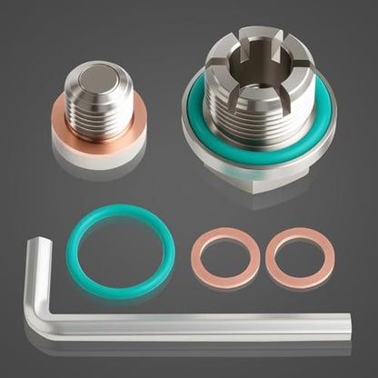 M20*1.5 Double Oversize Magnetic Piggyback Oil Drain Plug, Stainless Steel Self Tapping Oil Pan Thread Repair Kit (M20.2 * 1.5-15mm) - size: M20.2*1.5-15mm