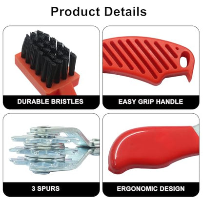 Polishing Pad Cleaner Tool Set, Red | Polishing Spur Tool and Foam Pad Brush, Conditioning Brush Wool Buffing Pad for Car Auto Detailing/Detailing Enthusiasts - size: Red-2p