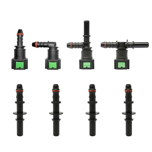 Fuel Line Quick Connect Fittings, 4 Sets Fuel Line Hose Release Connect Fittings Include Straight Elbow T-Type Y-Type Pipe Connector SAE 7.89mm to ID 6mm - color: 4 Sets Fuel Line Quick Connector (7.89*6mm)