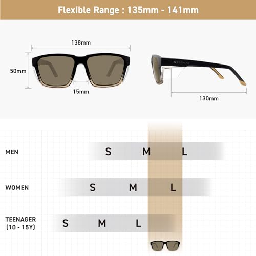 VETRA Z87+ Certified Safety Glasses HD High Contrast UV400 Side Shield Anti-Oil Coating Stylish Eyewear - color: Dark Mocha