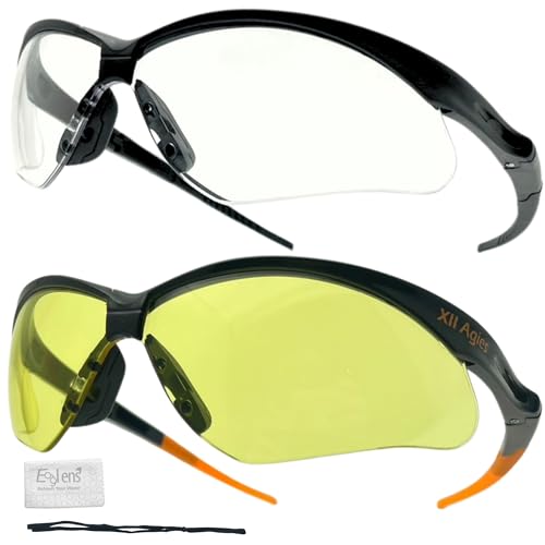 Safety Glasses Anti Fog Photochromic ANSI Z87.1 UV Protection Scratch Resistant hunting tactical Airsoft - color: X801 Anti-fog Yellow+clear(not Photochromic)