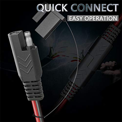 3-Pack 6FT 16AWG SAE to O Ring Terminal Harness, Battery Quick Disconnect Cable with 10A Fuse, 12V 24V Waterproof Eyelet Connector for Motorcycle, Car, Marine, Lawn Mower - color: 16AWG-6FT-3PCS