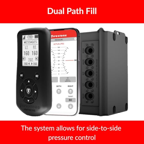 Firestone Airide Ride-Rite Rear Air Spring Kit with Air Command Dual Path Wireless App & Remote Standard Compressor fits 1999-2026 F350 & 1999-2025 F450 Cab Chassis with 0" Lift | Decal - size: Dual Path