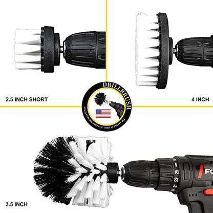 Drill Brush Attachment Kit, 3-Piece Cleaning Set for Bathtubs, Showers, Tiles, Carpets, and More - color: White