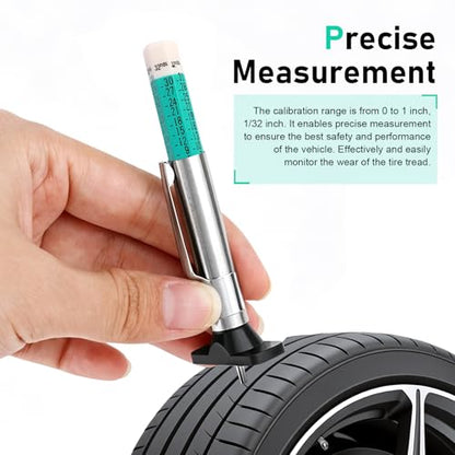 2 PCS Tire Tread Depth Gauge, Color Coded Tire Depth Gauge in 1/32 Inch, Tread Gauge Depth 32nds Measuring Tool, Fit for Car Semi Truck Tire Checker