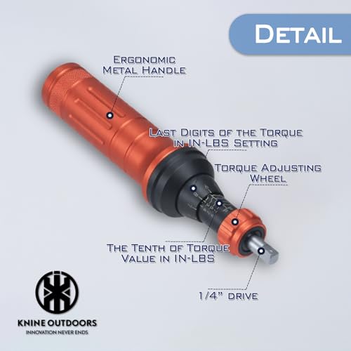 KNINE OUTDOORS Torque Screwdriver Wrench Driver Set 10-80 Inch Pounds lbs, 20 Steel Bits, Quick-release Bit Adaptor, 1/4” Bit Adaptor, Quick Clamp, For Tools, Bike Repairing and Mounting