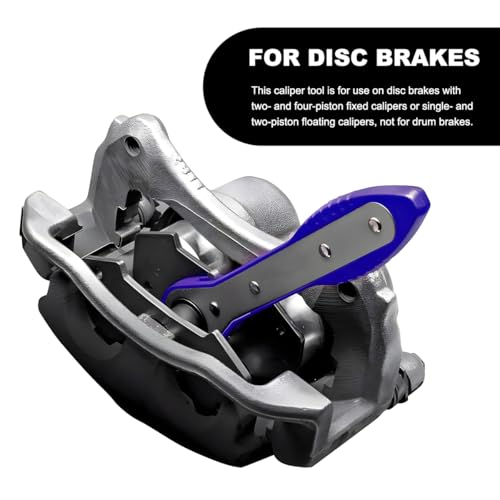 Brake Caliper Compression Tool Kit, 360° Ratchet Piston Compressor with 2 Large Steel Plates & 4 Caliper Hooks, Ratcheting Hand Wrench Expander Brake Pad Spreader for Car Truck SUV (Blue) - color: Blue
