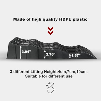 Big RED AGT16PR 3 Height Low Profile Car Ramps (1 Pair): Ideal for Oil Changes and Easy Under Vehicle Access and Constant Tire Protection - 3 Ton (6,000lbs) Loading Capacity, Black - size: Large-2 pcak